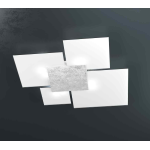 PLAFONIERA 4 X E27 91X86 METALLO FOGLIA ARGENTO