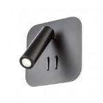 QUDA Applique 6W + 1 x 3W LED Alluminio Nero