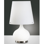 ADE LAMPADA DA TAVOLO BIANCA 1 X E27 + 1 X E14 VETRO SOFFIATO E METALLO