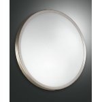 PLAZA PLAFONIERA NICHEL SATINATO 3 X E27 D.40 IP41 VETRO LASTRA E METALLO