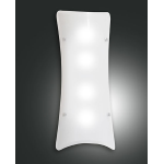 MILTON PLAFONIERA BIANCA 4 X E27 30X70 CM. VETRO IN LASTRA E METALLO