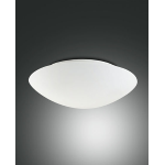 PANDORA PLAFONIERA 2 X E27 STRUTTURA METALLO E VETRO SOFFIATO BIANCO D.36 CON SENSORE PIR