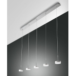DUNK SOSPENSIONE 5 LUCI ALLUMINIO SPAZZOLATO 40W 3000K