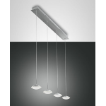 HALE SOSPENSIONE 4 LUCI ALLUMINIO SPAZZOLATO 32W 3000K METALLO E METACRILATO