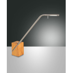 VIKTOR LAMPADA DA TAVOLO NICKEL SATINATO 7W 3000K METALLO E LEGNO