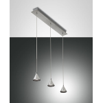 DELTA SOSPENSIONE 3 LUCI ALLUMINIO SATINATO 24W 3000K 2260 LM