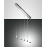 DELTA SOSPENSIONE 5 LUCI ALLUMINIO SATINATO 40W 3000K 3780 LM