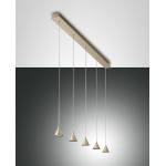 DELTA SOSPENSIONE 5 LUCI ORO OPACO 40W 3000K 3780 LM