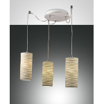 SOSPENSIONE MARBELLA 3 LUCI 3 X E27 METALLO E CERAMICA BIANCA 