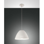 SOSPENSIONE CASALE 1 X E27METALLO E CERAMICA BIANCA