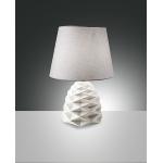 LAMPADA DA TAVOLO DUCHESSA 1 X E27 METALLO CERAMICA E TESSUTO BIANCO CON INTERRUTTORE