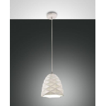 SOSPENSIONE DUCHESSA 1 X E27 METALLO E CERAMICA BIANCA