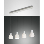 SOSPENSIONE MARINA  4 LUCI 4 X E27 METALLO CERAMICA BIANCA
