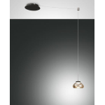 SOSPENSIONE ARABELLA LED 8W 3000K 750 LM METALLO VETRO SOFFIATO AMBRA 3500 MM MAX