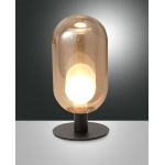 LAMPADA DA TAVOLO GUBBIO 1 X G9 3W INCLUSA DIMMERABILE METALLO E VETRO BOROSILICATO AMBRA