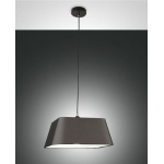 SOSPENSIONE ALLEGRA METALLO E TESSUTO NERO 1 X E27 350 X 350 MM