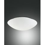 PLAFONIERA PANDORA LED 18W 3000K 1980 LM METALLO E VETRO SOFFIATO BIANCO DIMMERABILE