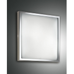 PLAFONIERA OSAKA LED 12W 3000K 1100 LM METALO CROMATO E VETRO IN LASTRA