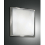 PLAFONIERA OSAKA LED 12W 3000K 1100 LM METALO NICHEL SATINATO E VETRO IN LASTRA