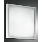 PLAFONIERA OSAKA LED 24W 3000K 2400 LM METALO BIANCO E VETRO IN LASTRA