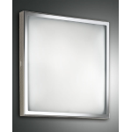 PLAFONIERA OSAKA LED 24W 3000K 2400 LM METALO CROMATO E VETRO IN LASTRA