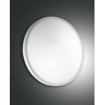 PLAFONIERA PLAZA LED 12W 3000K 1100 LM METALO BIANCO SATINATO E VETRO IN LASTRA