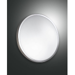PLAFONIERA PLAZA LED 12W 3000K 1100 LM METALO CROMATO SATINATO E VETRO IN LASTRA