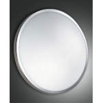 PLAFONIERA PLAZA LED 24W 3000K 2400 LM METALO NICHEL SATINATO E VETRO IN LASTRA
