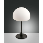 LAMPADA DA TAVOLO GAIA LED G9 3W DIMMERABILE INCLUSA METALLO NERO E VETRO SOFFIATO