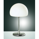 LAMPADA DA TAVOLO GAIA LED G9 3W DIMMERABILE INCLUSA METALLO NICHEL SATINATO E VETRO SOFFIATO
