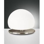 LAMPADA DA TAVOLO MORGANA LED G9 3W DIMMERABILE INCLUSA METALLO NICHEL SATINATO E VETRO SOFFIATO