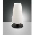 LAMPADA DA TAVOLO MILADY LED G9 3W DIMMERABILE INCLUSA METALLO NERO E VETRO SOFFIATO