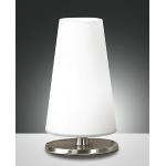 LAMPADA DA TAVOLO MILADY LED G9 3W DIMMERABILE INCLUSA METALLO NICHEL SATINATO E VETRO SOFFIATO
