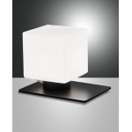 LAMPADA DA TAVOLO ZARA LED G9 3W DIMMERABILE INCLUSA METALLO NERO E VETRO SOFFIATO