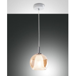 SOSPENSIONE BRETAGNA 1 X E27 METALLO E VETRO BOROSILICATO AMBRA