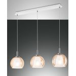 SOSPENSIONE BRETAGNA 3 X E27 METALLO E VETRO BOROSILICATO AMBRA