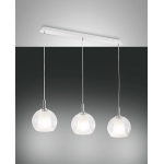 SOSPENSIONE BRETAGNA 3 X E27 METALLO E VETRO BOROSILICATO TRASPARENTE