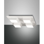 PLAFONIERA LED LUCAS 48W 3000K 4160 LM DIMMERABILE 4 LUCI METALLO E METACRILATO BIANCO
