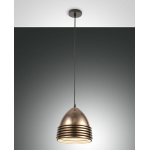 LAMPADARIO SOSPENSIONE GAVIA 1 X E27 METALLO BRONZO E CERAMICA Ø 220 mm