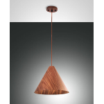 SOSPENSIONE ESINO 1 X E27 METALLO E LEGNO NOCE