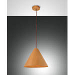 SOSPENSIONE ESINO 1 X E27 METALLO E LEGNO QUERCIA