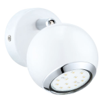 APPLIQUE FARETTO BIMEDA GU10 LED 3W 3000K INCLUSA METALLO BIANCO E CROMATO Ø7