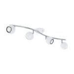 PLAFONIERA BIMEDA FARETTI GU10 LED 4 X 3W 3000K INCLUSA METALLO BIANCO E CROMATO 64 x 10