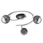 PLAFONIERA BIMEDA 3 X GU10 LED 3 X 3W 3000K METALLO NERO E CROMATO 29 H34.5