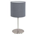 LAMPADA DA TAVOLO PASTERI E27 STRUTTURA METALLO DIFFUSORE TESSUTO GRIGIO Ø18 H40