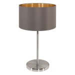 LAMPADA DA TAVOLO MASERLO E27 STRUTTURA METALLO DIFFUSORE TESSUTO CAPPUCCINO INTERNO ORO Ø23 H42