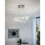 SOSPENSIONE LAMPADARIO VARRAZO LED 29,6W 4000K 3500Lm FINITURA CROMATA DIFFUSORE IN CRISTALLO Ø55 H120