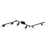 PLAFONIERA BUZZ LED 6 FARETTI GU10 3W 3000K ACCAIO NERO 105 x 6.5