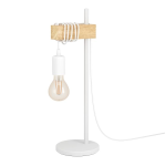 LAMPADA DA TAVOLO ABATJOUR TOWNSHEND 1 X E27 METALLO BIANCO E LEGNO 17.5 x 15.5 H50