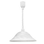 LAMPADA SOSPENSIONE ALESSANDRA 1 X E27 STRUTTURA METALLO FINITURA VETRO ALABASTRO Ø38 H110